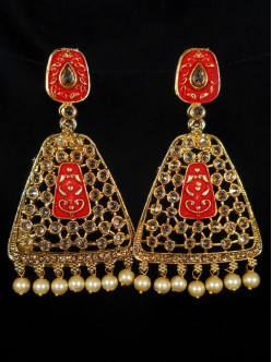 Reverse Ad Earrings With Meenakari Work